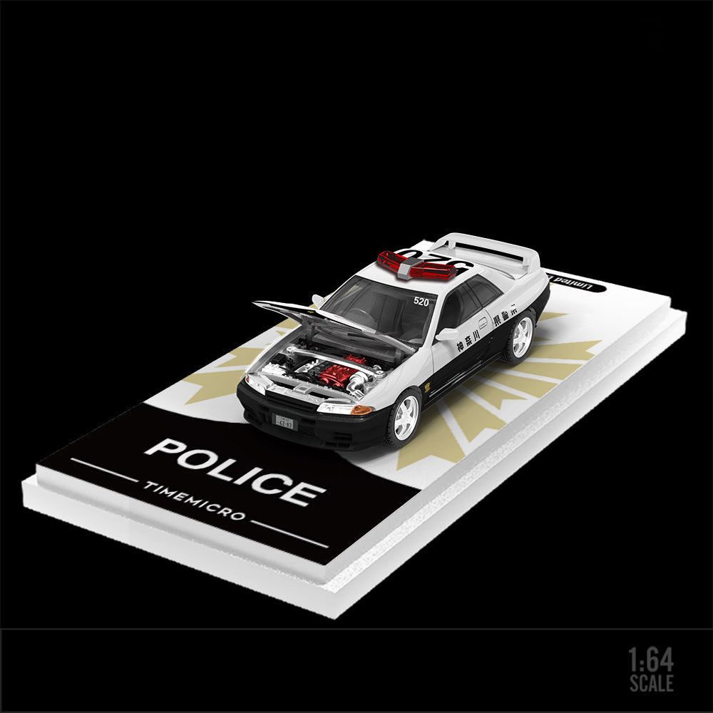 TimeMicro 1:64 Nissan GTR R32 Japanese Police Car Diecast Model MODCOLS