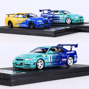 Fast Speed FS 1:64 Nissan Skyline R34 Spoon Falken Diecast JDM Collectible MODCOLS