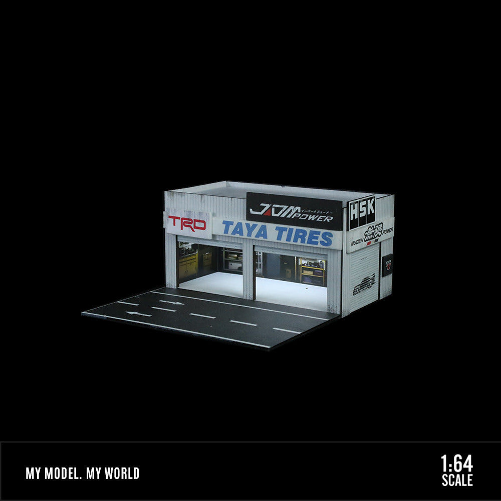 MoreArt 1:64 Repair Shop & Steel Platform Garage Scene Model MODCOLS