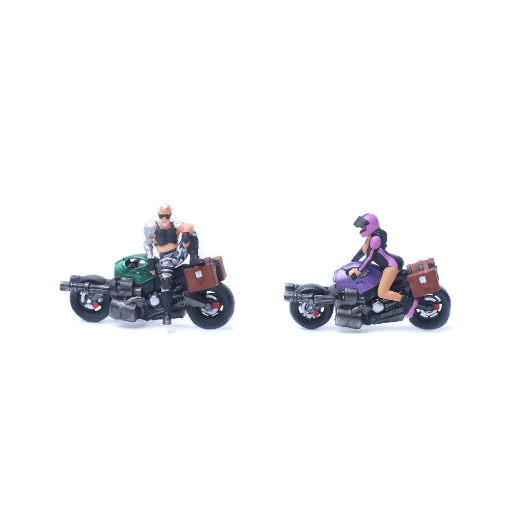 MoreArt 1:64 Machine Gun Motorcycle Rider Resin Figure Set MODCOLS