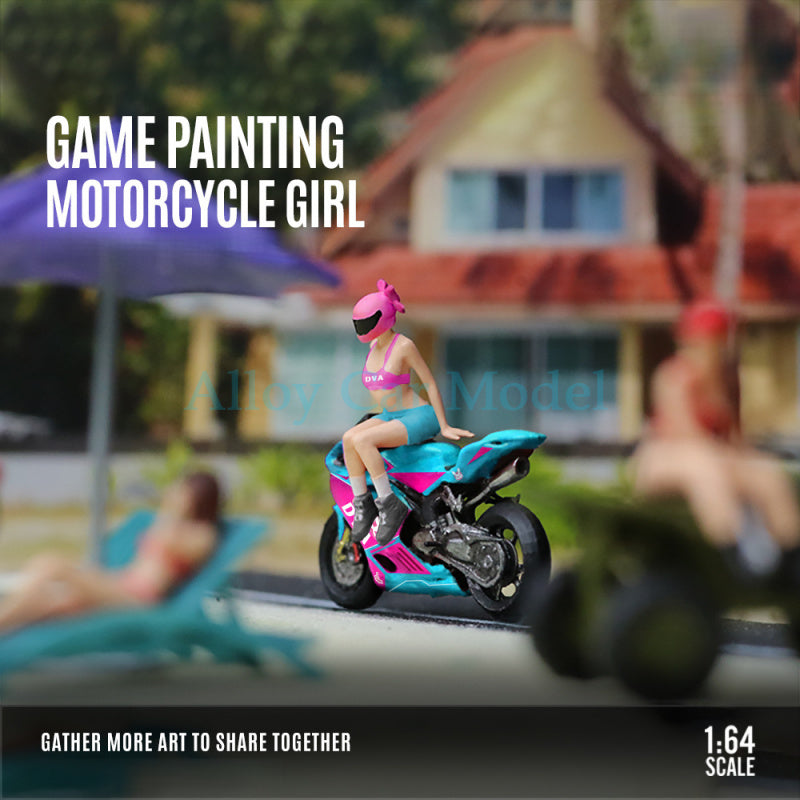 MoreArt 1:64 Game Themed Motorcycle Girl Resin Figure MODCOLS