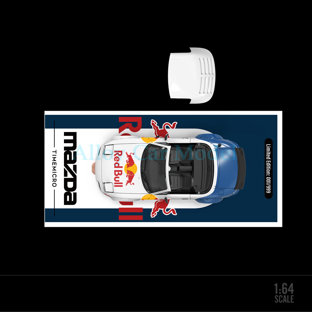 TimeMicro 1:64 Mazda MX 5 Red Bull & Livery Die Cast Model MODCOLS