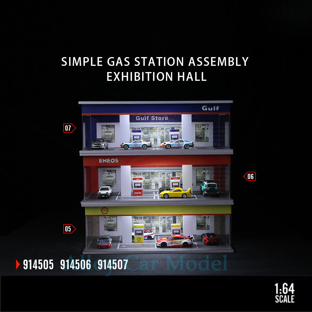 MoreArt 1:64 Simple Gas Station Display Scene Model MODCOLS