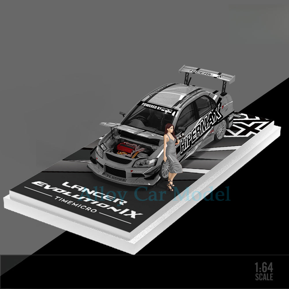 TM 1:64 Mitsubishi EVO 9 HIPERMAX Diecast Model with Opening Hood MODCOLS