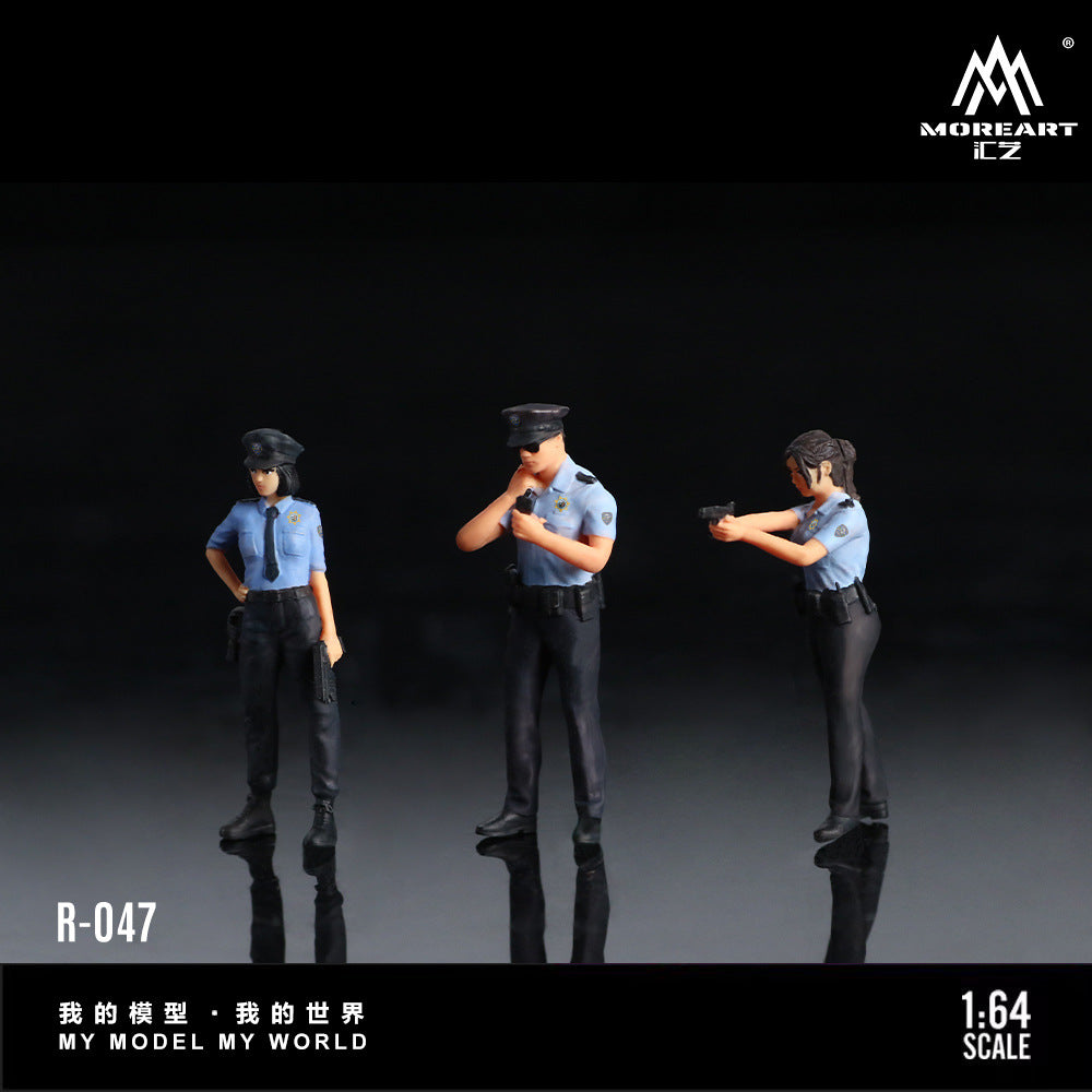 MoreArt 1:64 On Duty Police Figure Resin Set MODCOLS