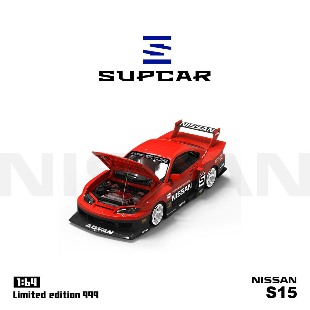 SUPCAR 1:64 Nissan S15 Red & Black Series Container Set Diecast Model MODCOLS