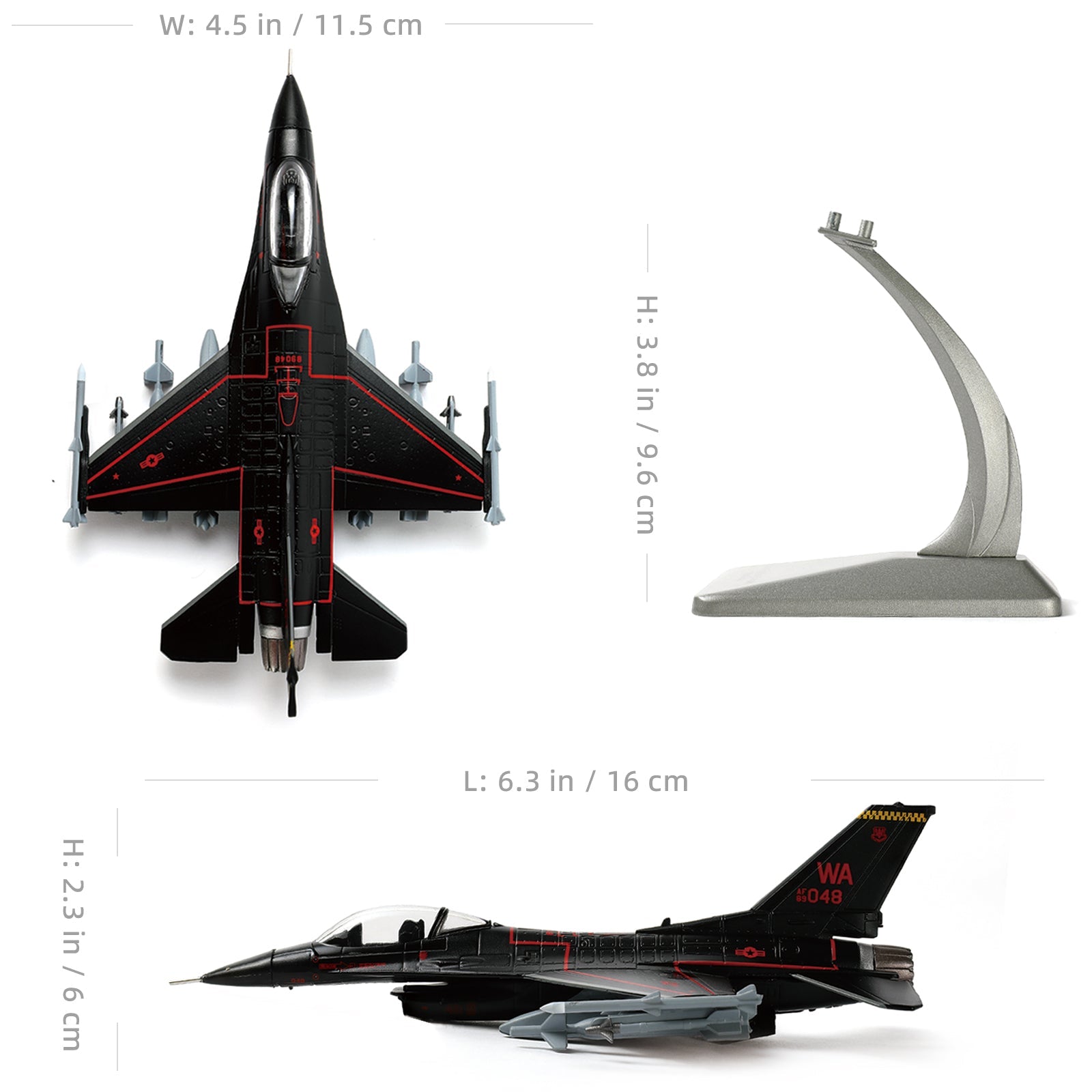 1/100 F-16C Fighting Falcon Nellis AFB 57th Wing Diecast Aircraft Model