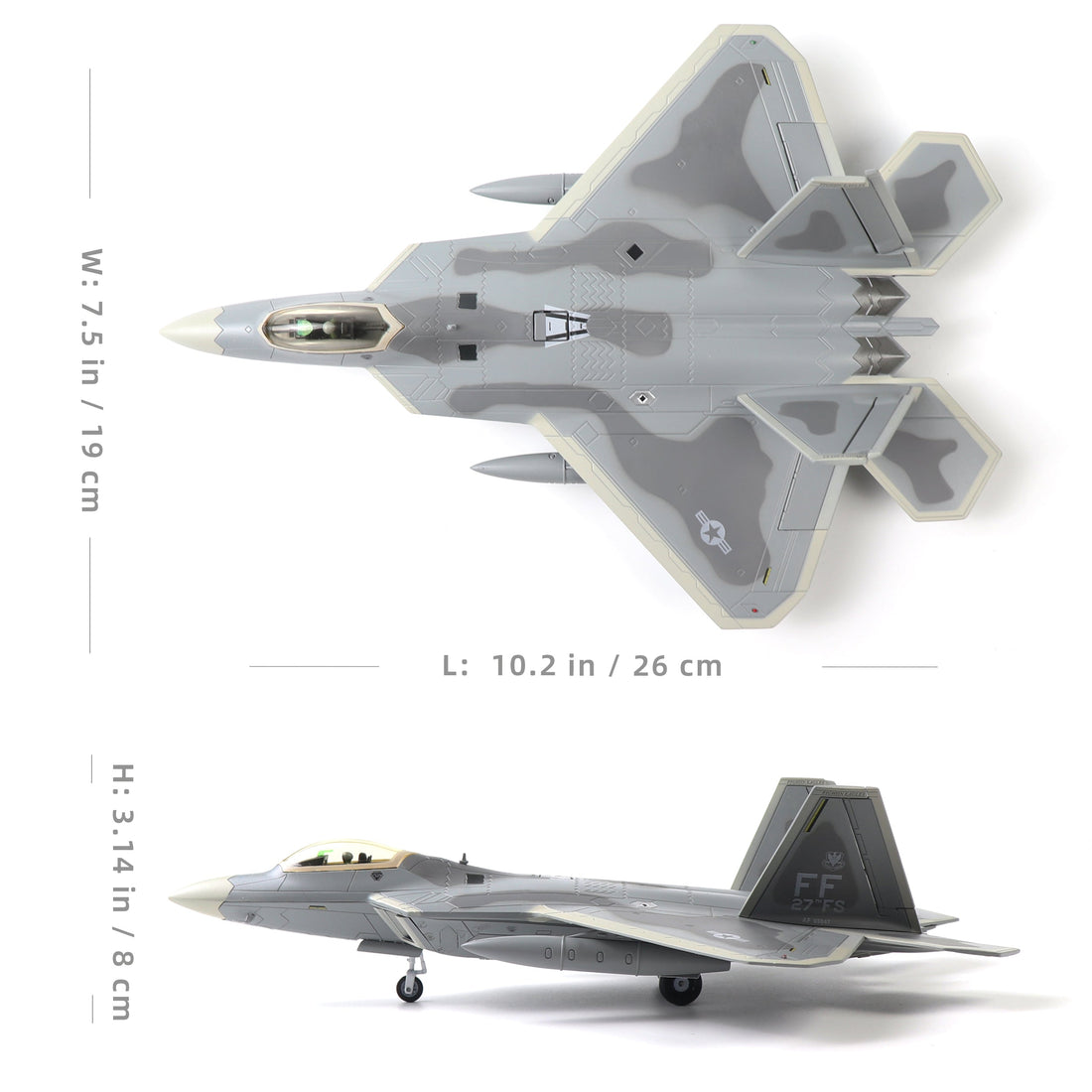 1/72 F-22 Raptor Die-cast Fighter Jet Model – 27th FS USAF