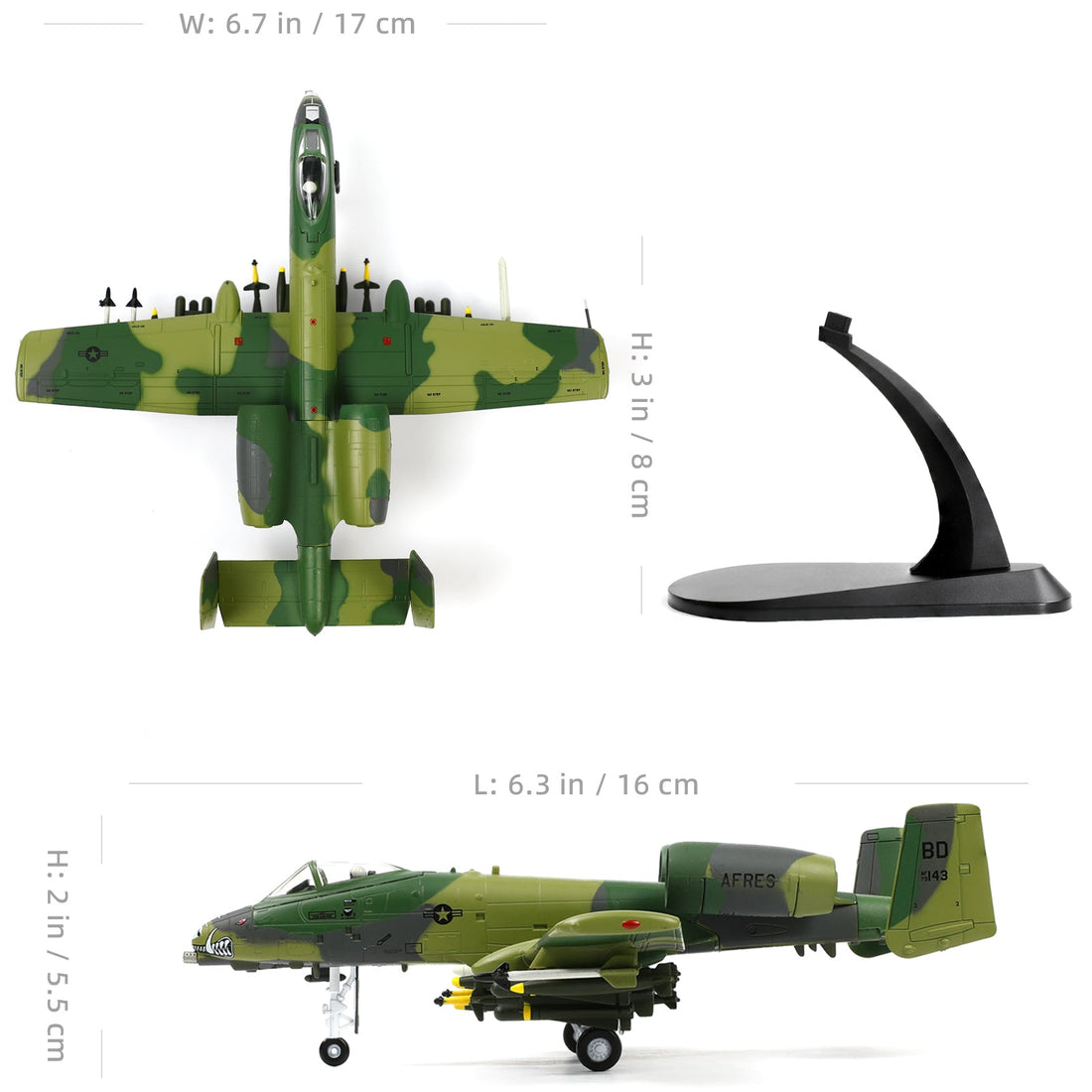 1/100 A-10 Thunderbolt II Warthog Die-cast Aircraft Model