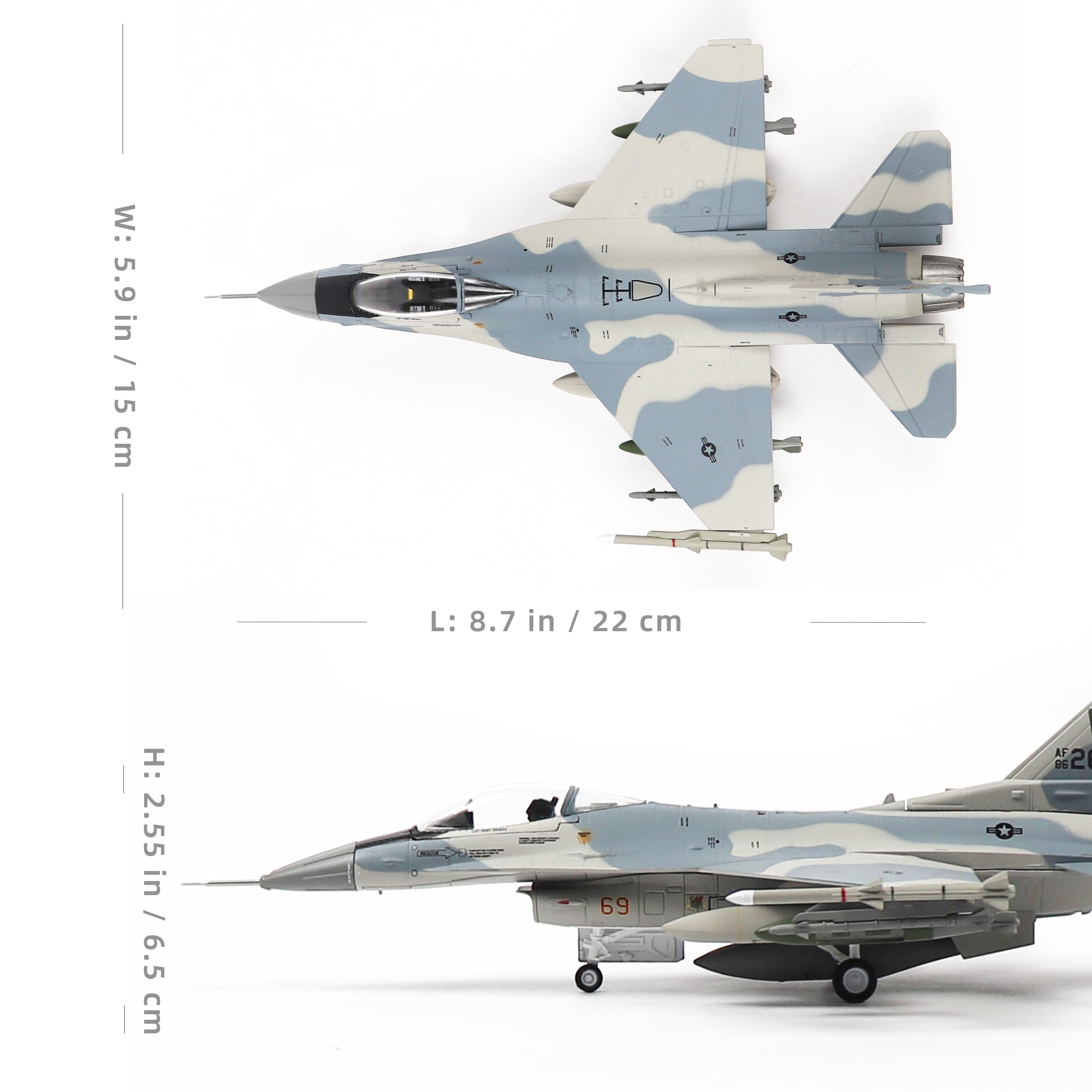 1/72 F-16C Fighting Falcon (1990 Fulcrum) Diecast Fighter Jet Model