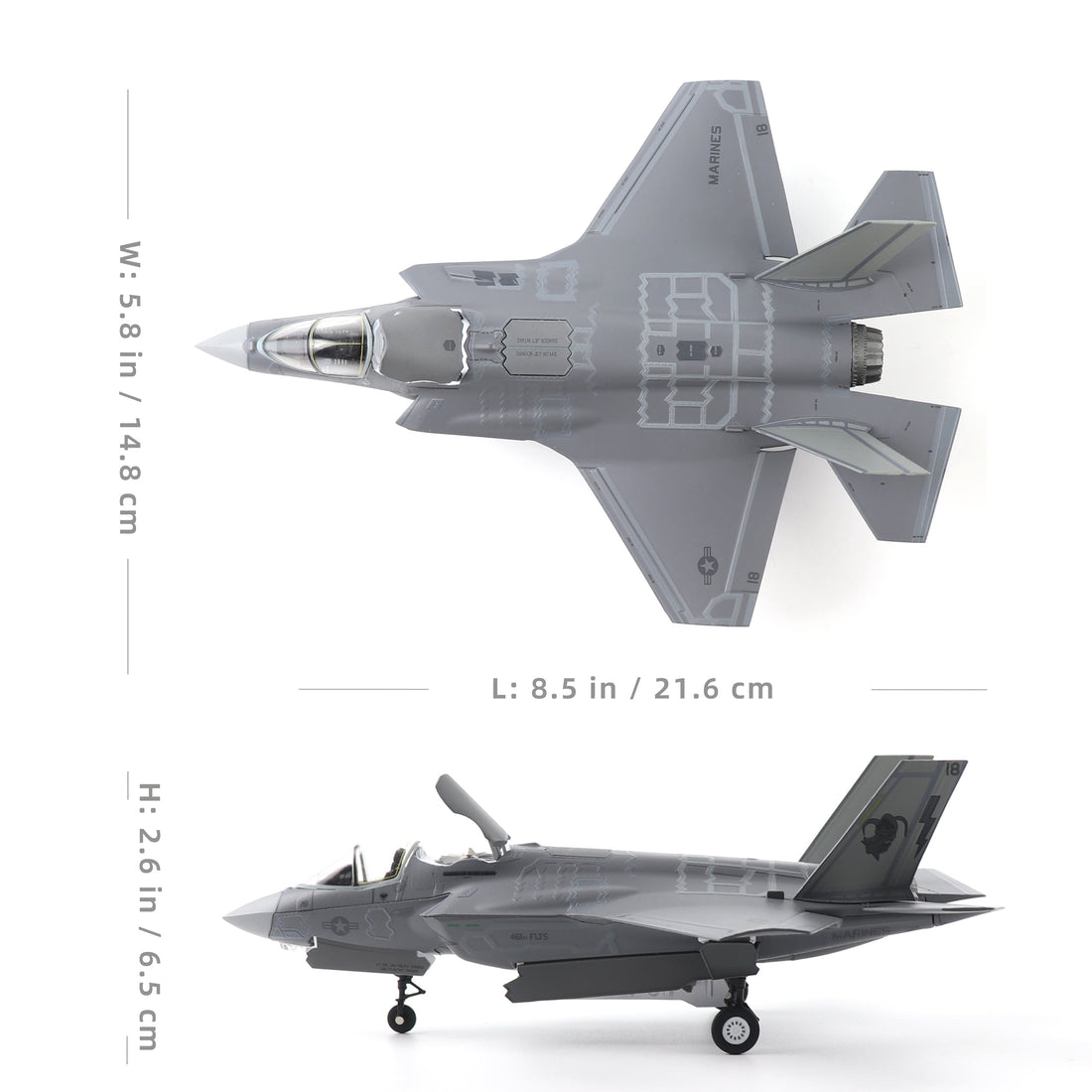 1/72 F-35B Lightning II Fighter Jet Die-cast Model – 3 Versions Pre-built