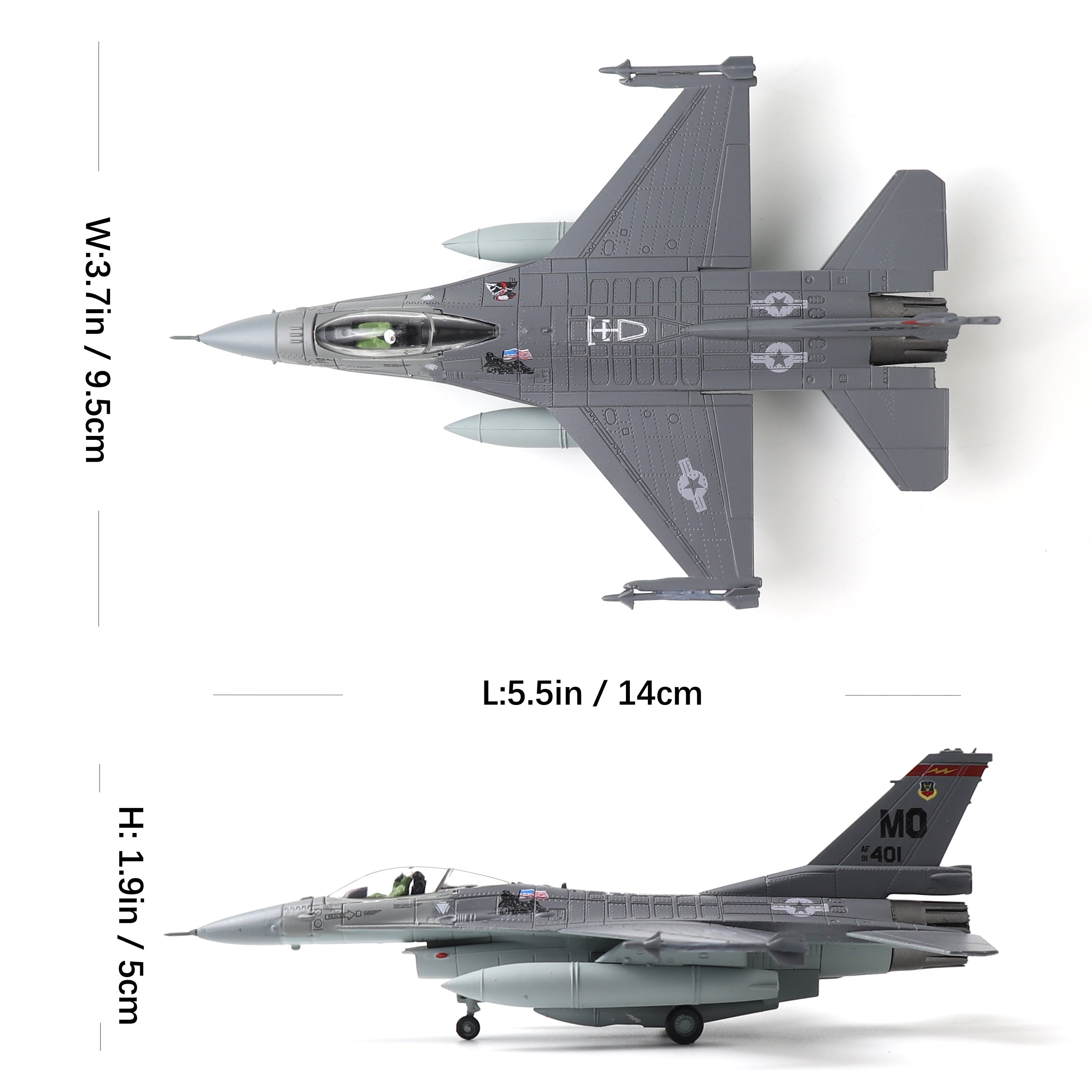 1/100 F-16C Fighting Falcon Diecast Fighter Jet Model – Military Aircraft
