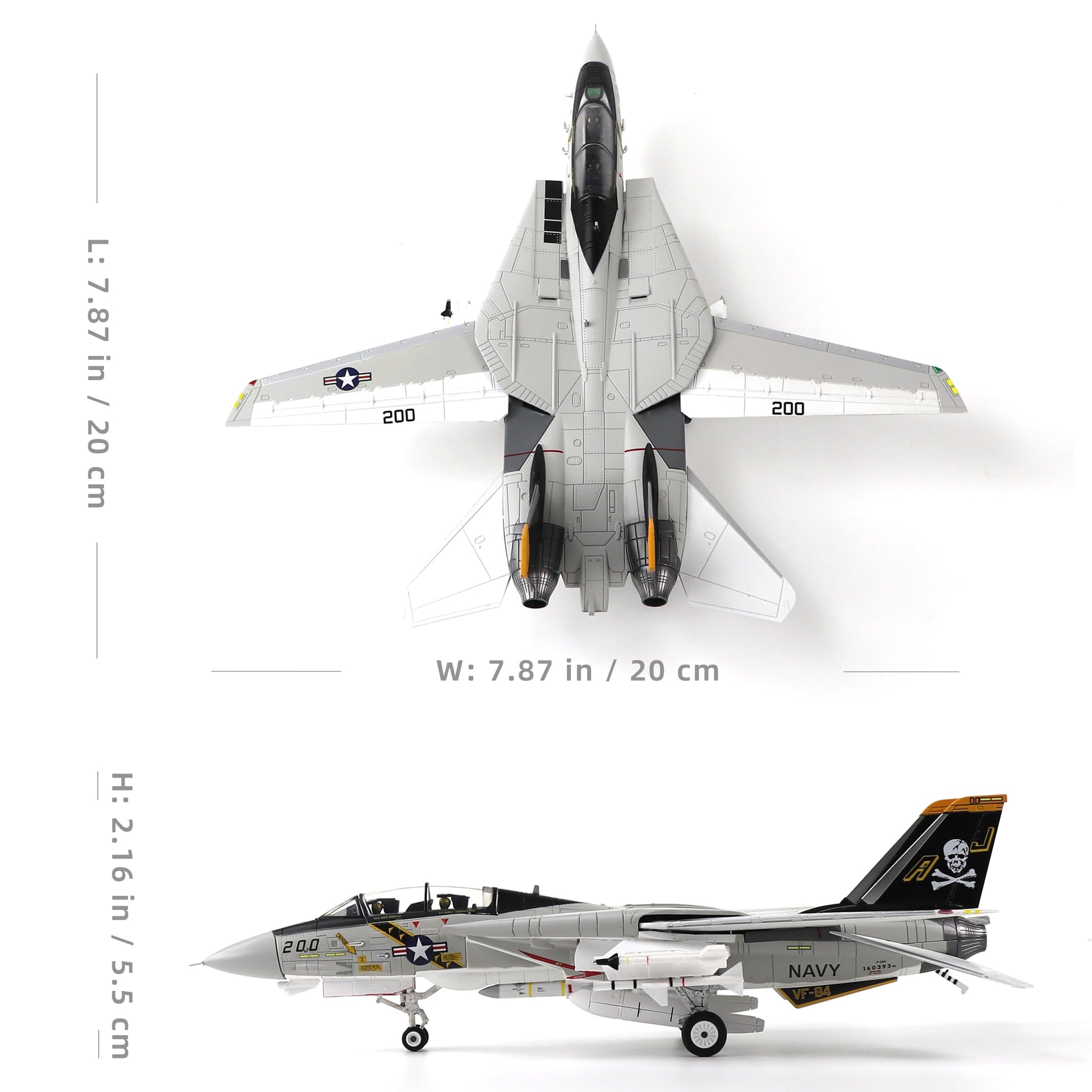 1/100 F-14A Tomcat VF-84 Jolly Rogers Diecast Model Airplane