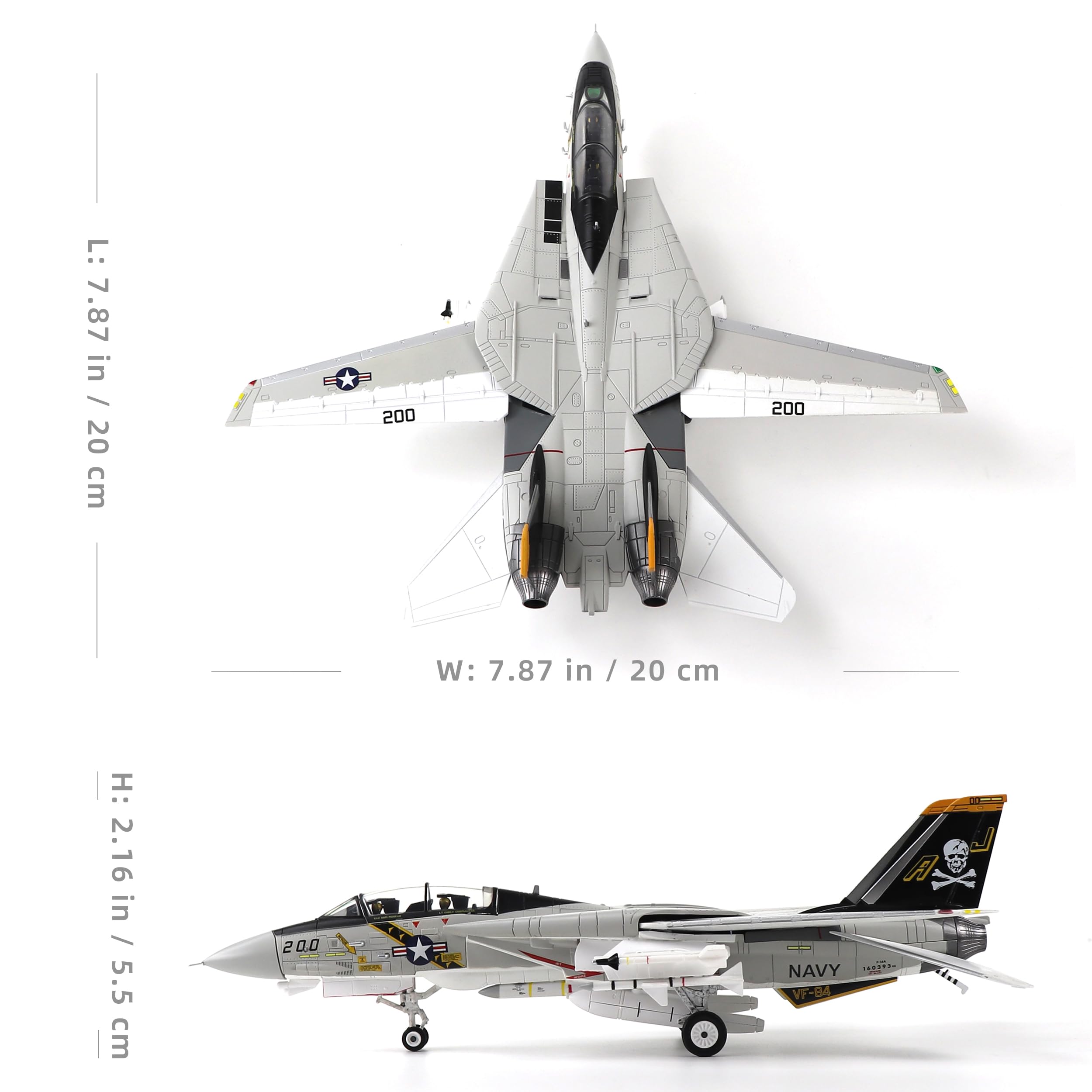 1/100 F-14A Tomcat VF-84 Jolly Rogers Diecast Model Airplane