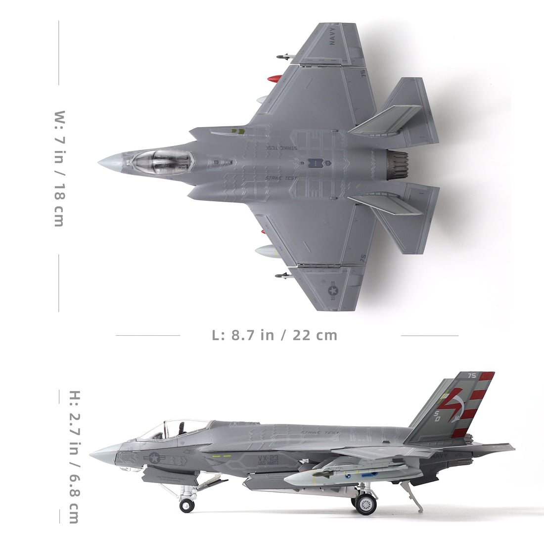 F-35C Lightning II 1/72 Die-cast Fighter Jet Model – USN VX-23
