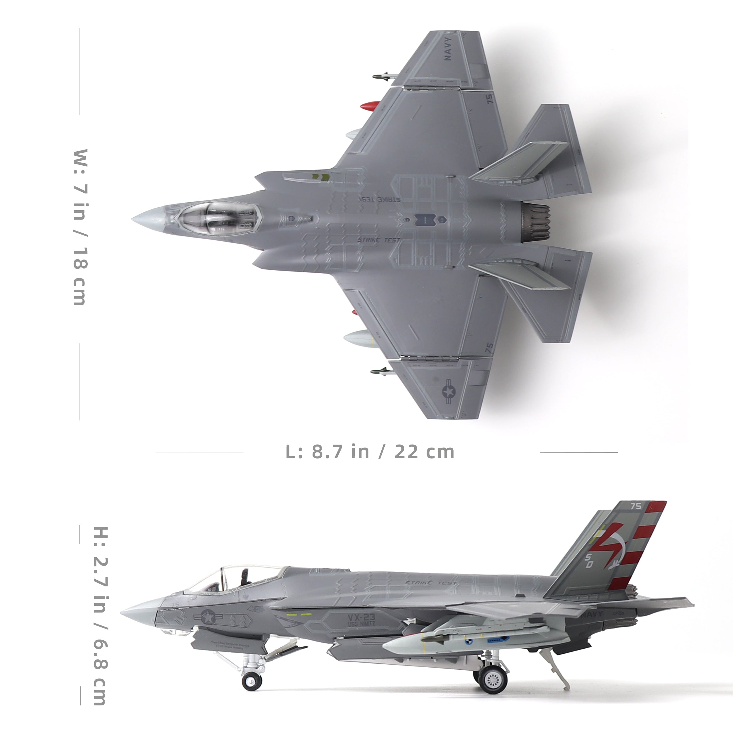 F-35C Lightning II 1/72 Die-cast Fighter Jet Model – USN VX-23