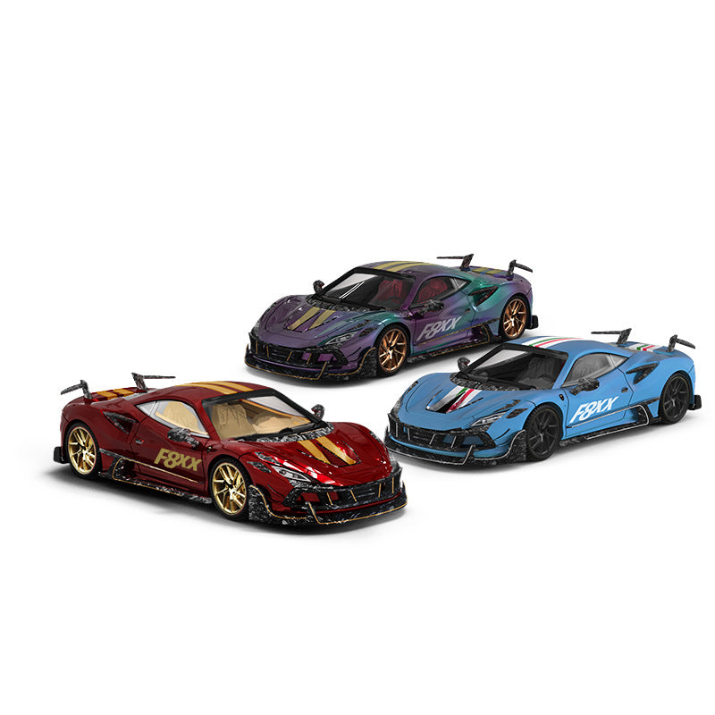 AM Ferrari F8XX Diecast Car Model – Red Blue & Chameleon MODCOLS