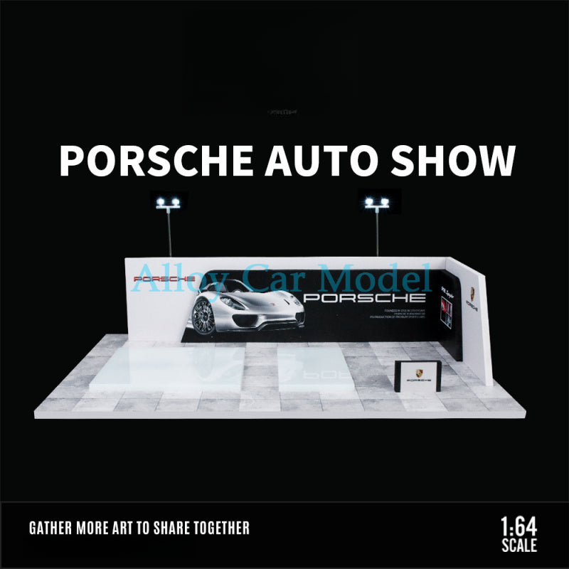 MoreArt 1:64 Porsche Dealership Showroom Diorama with Lights MODCOLS