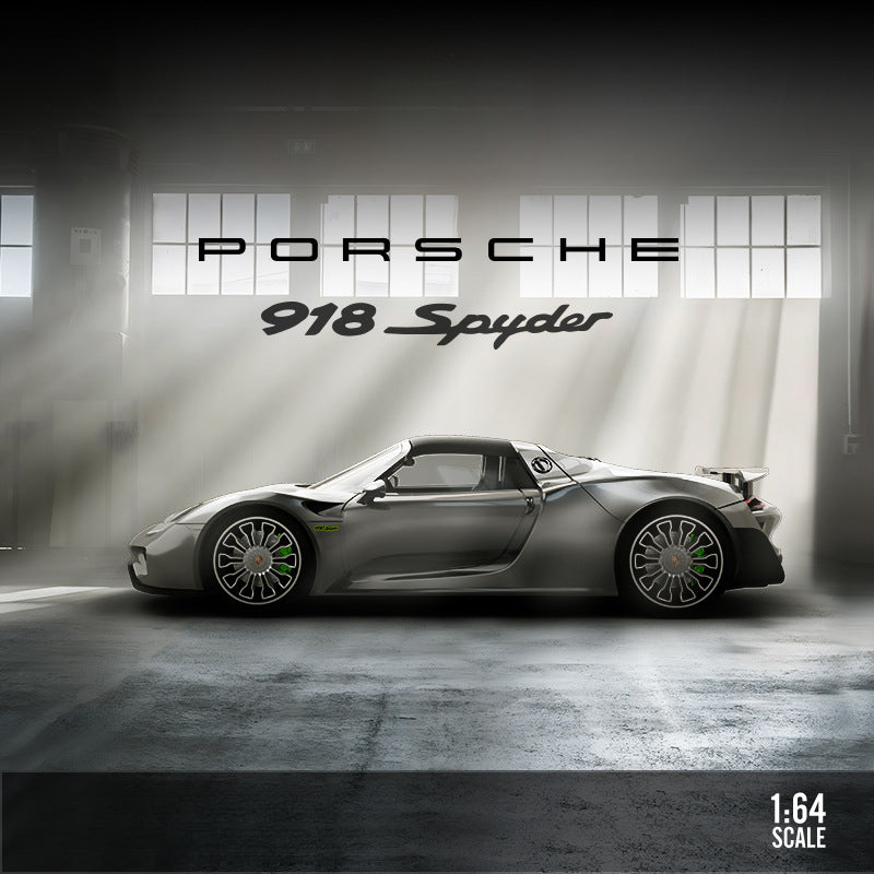 TimeMicro 1:64 Porsche 918 Spyder Liquid Silver Limited Edition Diecast Model MODCOLS