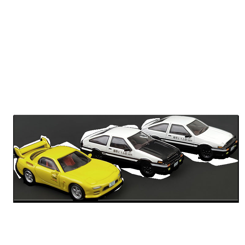 TimeMicro 1:64 Initial D Toyota AE86 & Mazda RX 7 Closed Headlight Diecast Model MODCOLS