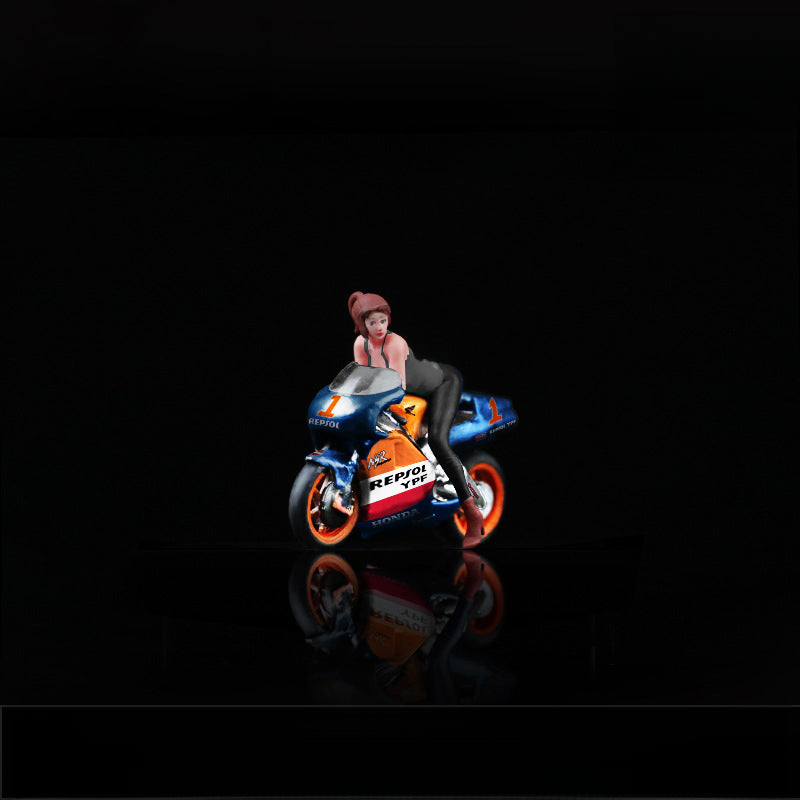 MoreArt 1:64 Racing Motorcycle & Rider Figure Set – Resin Model MODCOLS