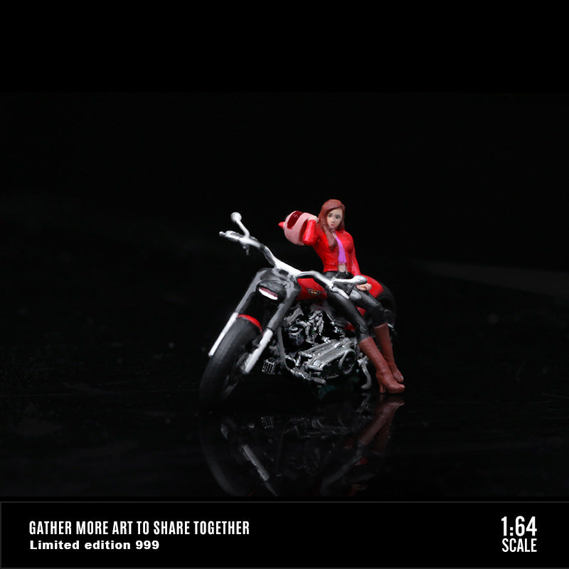Modelart 1:64 Harley Motorcycle Beauty Resin Figure Set MODCOLS