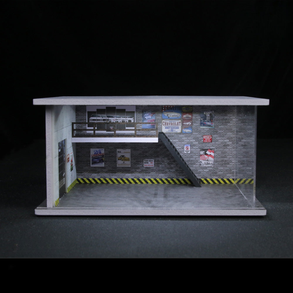 MoreArt 1:64 Car Repair Garage Diorama with LED Lighting