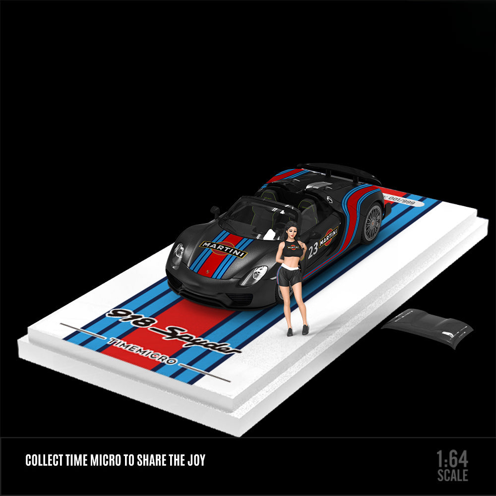 TimeMicro 1:64 Porsche 918 Spyder Martini Diecast Model MODCOLS