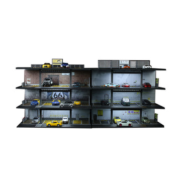 MoreArt 1:64 Steel Frame Garage Lighted Display Scene Model MODCOLS