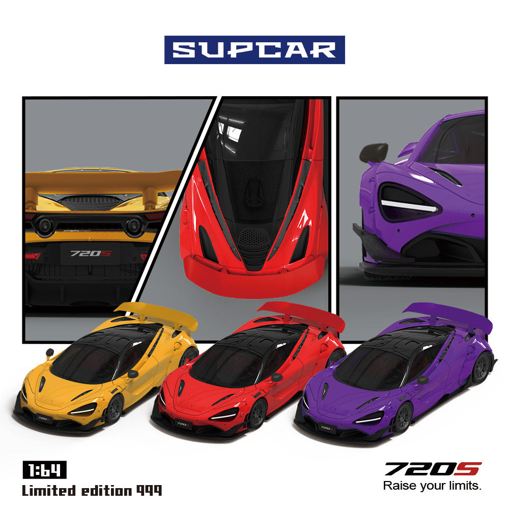 SUPCAR 1:64 McLaren 720S Diecast Model (Yellow Red & Purple) MODCOLS