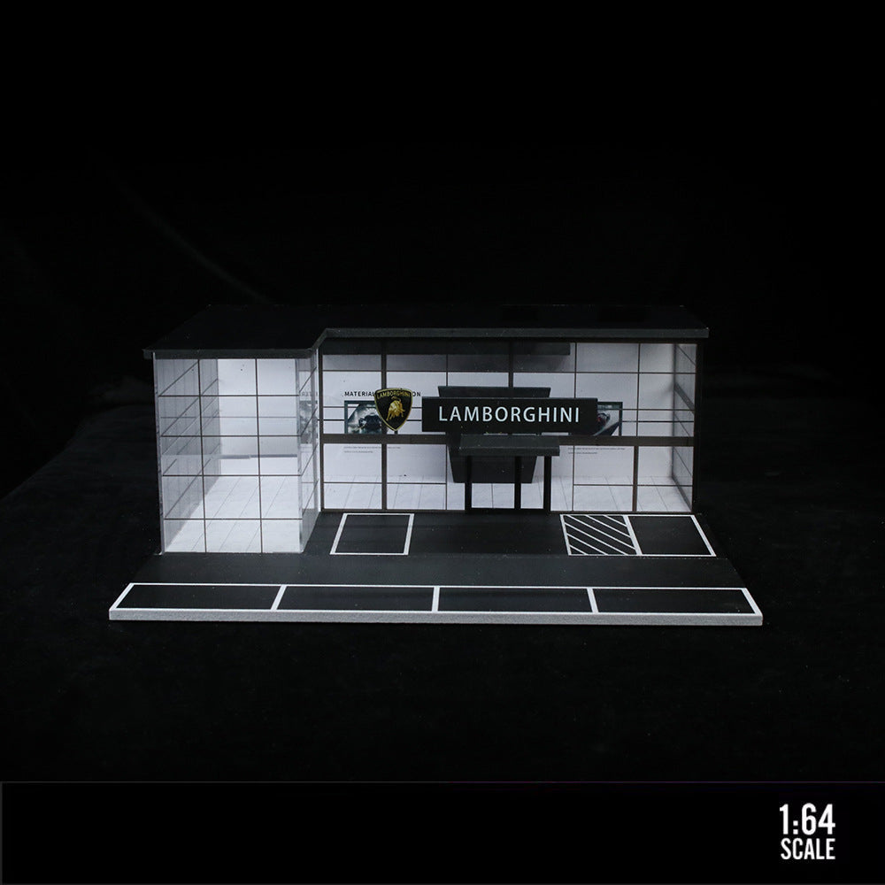 MoreArt 1:64 Double Layer Lamborghini Showroom Light Up Diorama MODCOLS