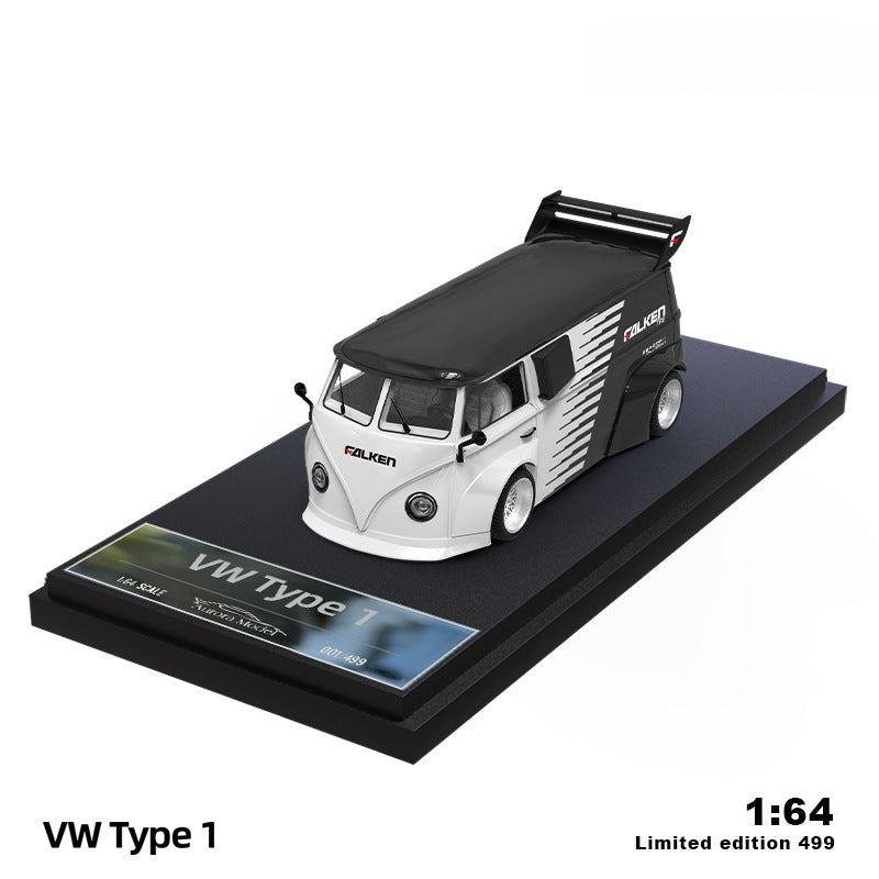 AM Aurora 1:64 Black & White Falken Livery Die Cast Car Model Set MODCOLS