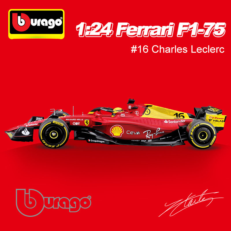 Bburago 1:24 Ferrari F1 75 (2022) 75th Anniversary Edition Diecast Model Formula 1 Collectible MODCOLS