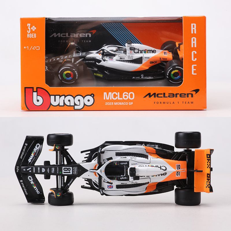 Bburago 1:43 McLaren MCL60 2023 Monaco GP F1 Diecast Car Model MODCOLS