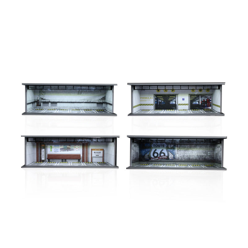 MoreArt 1:64 Lighted Parking Lot Assembly Diorama Scene MODCOLS