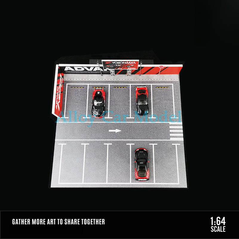 MoreArt 1:64 ADVAN & HKS Open Air Parking Lot Diorama Model MODCOLS