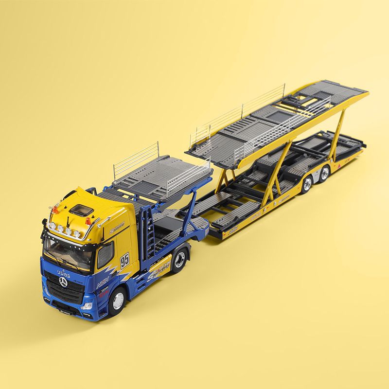 SHADOW PRO 1:64 Mercedes Double Decker Spoon Trailer Truck Diecast Model MODCOLS