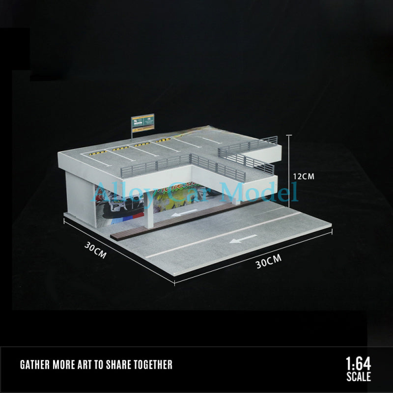 MoreArt 1:64 Double Layer Open Air Parking Lot Diorama – Diecast Display Scene MODCOLS