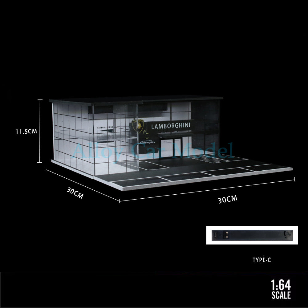 MoreArt 1:64 Double Layer Lamborghini Showroom Light Up Diorama MODCOLS