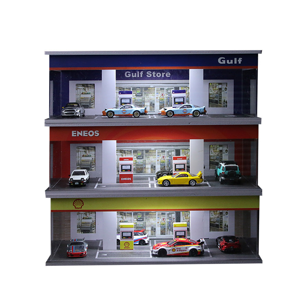 MoreArt 1:64 Simple Gas Station Display Scene Model MODCOLS