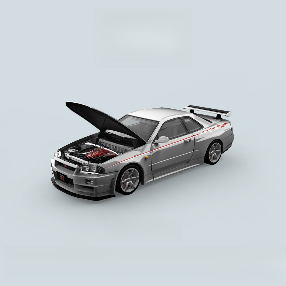 COOLART 1:64 Nissan GTR R34 Diecast Model – Silver Blue MODCOLS