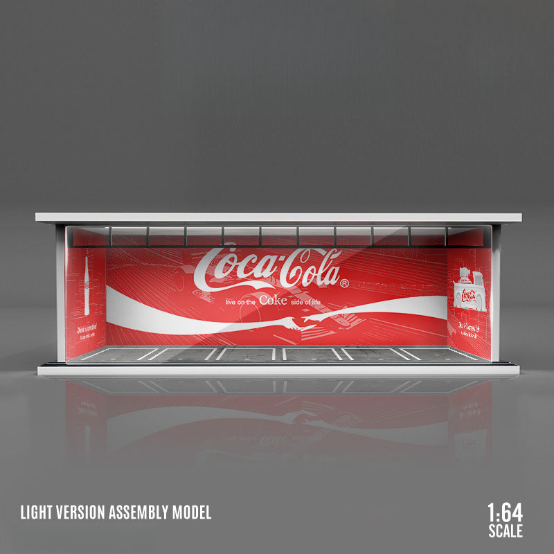 MoreArt 1:64 Beverage Themed Lighted Parking Diorama – Modular Display Scene MODCOLS