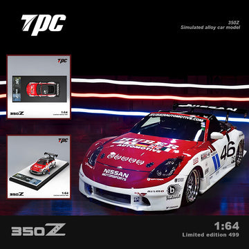 TPC 1:64 Nissan 350Z Red White 46 Die Cast Alloy Car Model MODCOLS