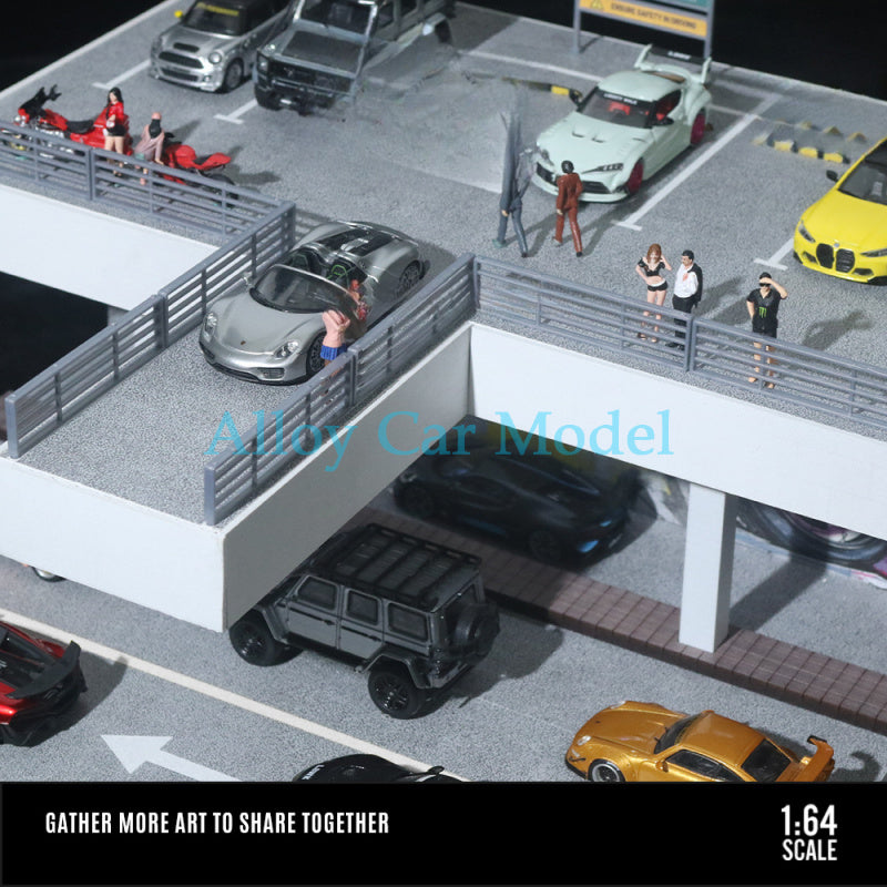 MoreArt 1:64 Double Layer Open Air Parking Lot Diorama – Diecast Display Scene MODCOLS