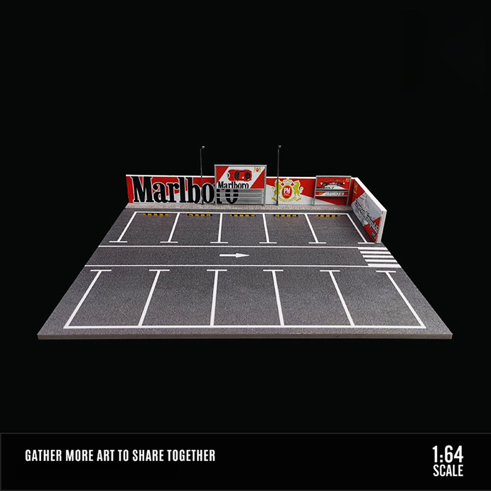MoreArt 1:64 ADVAN & HKS Open Air Parking Lot Diorama Model MODCOLS