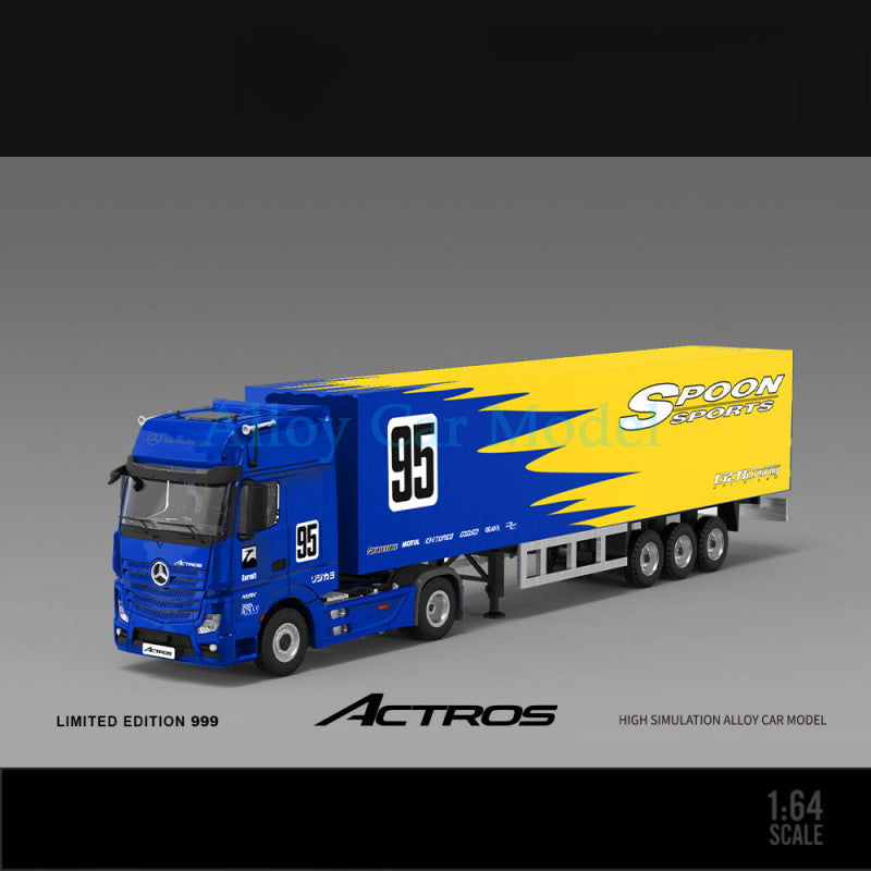 TM * PERKA 1:64 Mercedes Benz Actros Container Truck Premium Die Cast Model MODCOLS