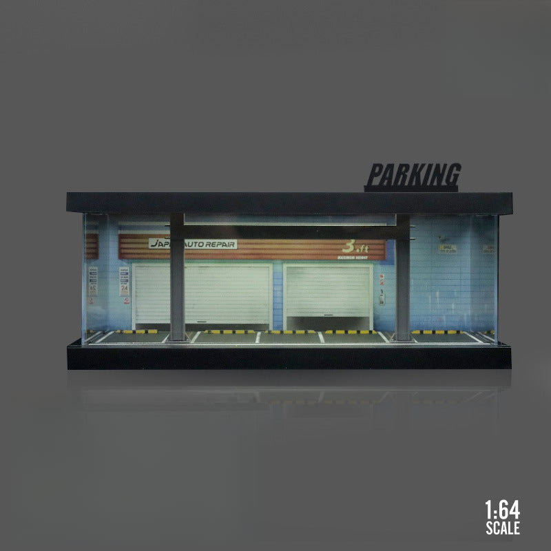MoreArt 1:64 Four Theme Car Parking Lot Light Up Diorama Scene MODCOLS