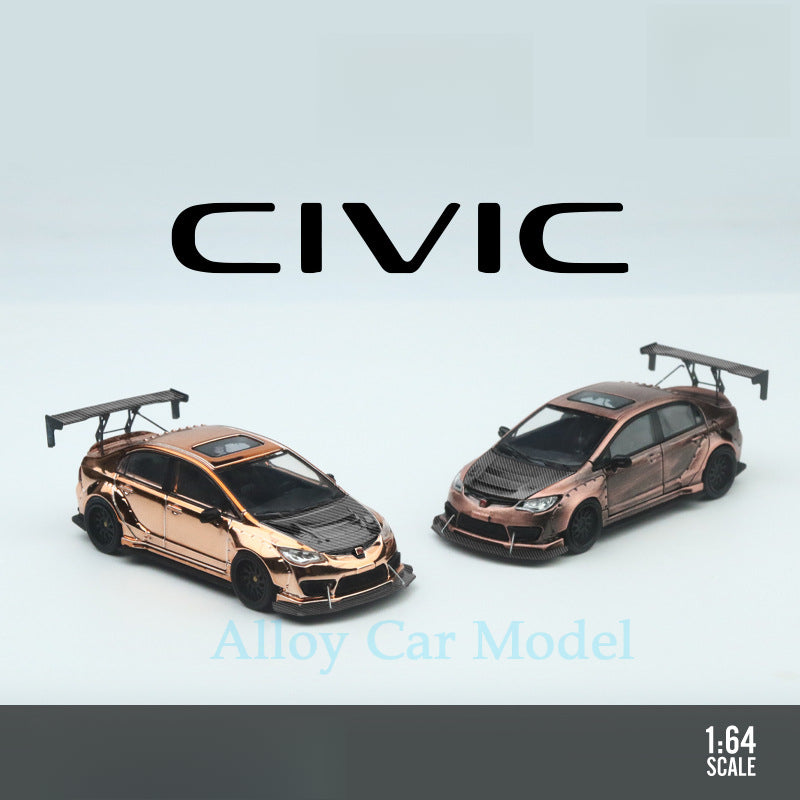 1:64 Honda Civic Modified Rose Gold & Dark Copper Die cast Alloy Car Model MODCOLS