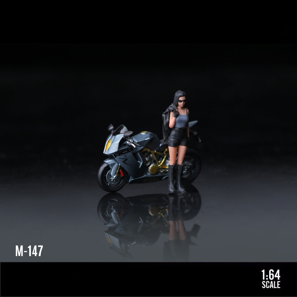 MoreArt 1: 64KTM1190 Grey Motorcycle Girl Resin Figure Set MODCOLS