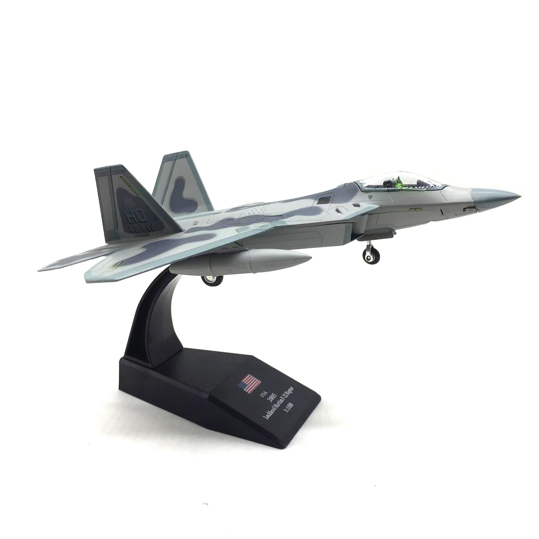 1/100 F-22 Raptor Die-cast Fighter Jet Model – USAF Aircraft